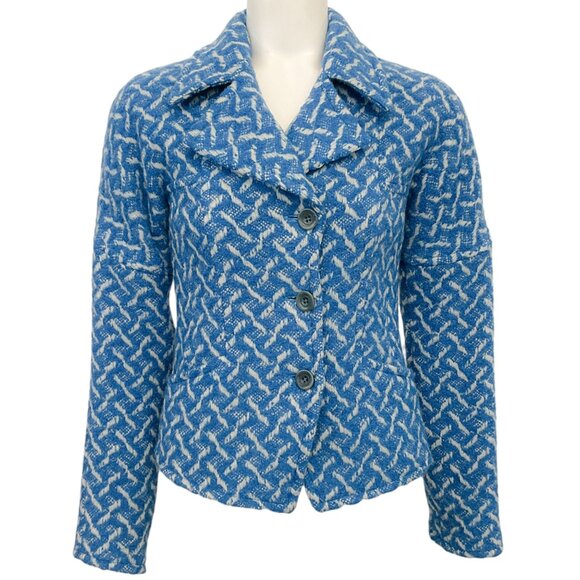 Dries van Noten Blue / White Tweed Jacket - Picture 1 of 4